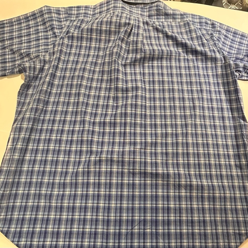 Ralph Lauren Big & Tall 3XLT Blue Plaid Button Down Shirt Classic Fit - Picture 2 of 9
